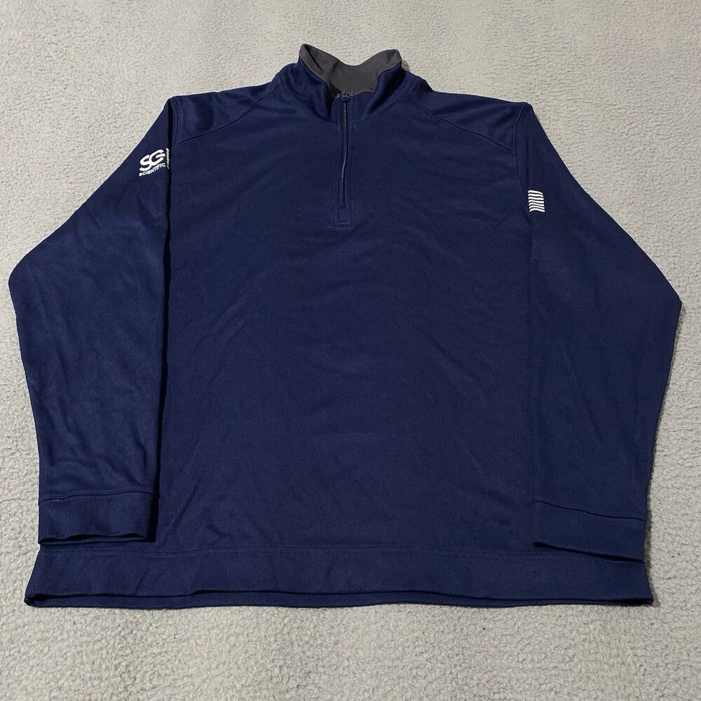 Scientific Games Pullover Men 2XL XXL Blue 1/4 Zip Slots Casino Employee Office